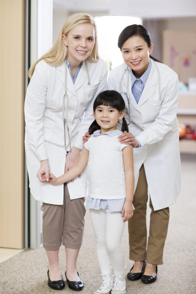 Chinese doctors and girl in children’s hospital thumbnail